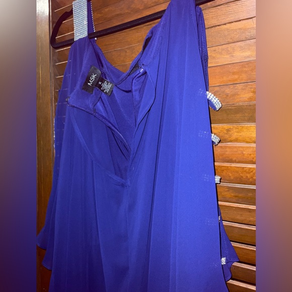 Msk. Navy blue,one piece cut out size xl. long sleeve rhinestone jumpsuit. - Picture 2 of 7